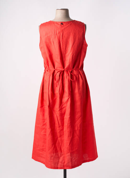 Robe longue tissage crêpe sans manche rouge MALOKA femme