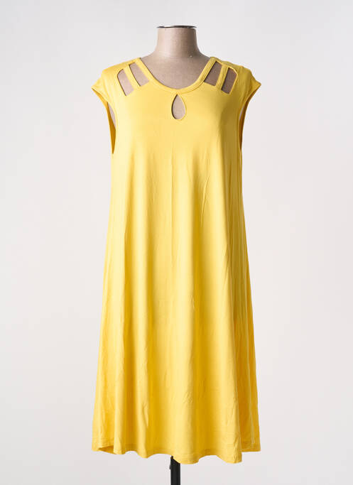 Robe mi-longue jaune MALOKA pour femme