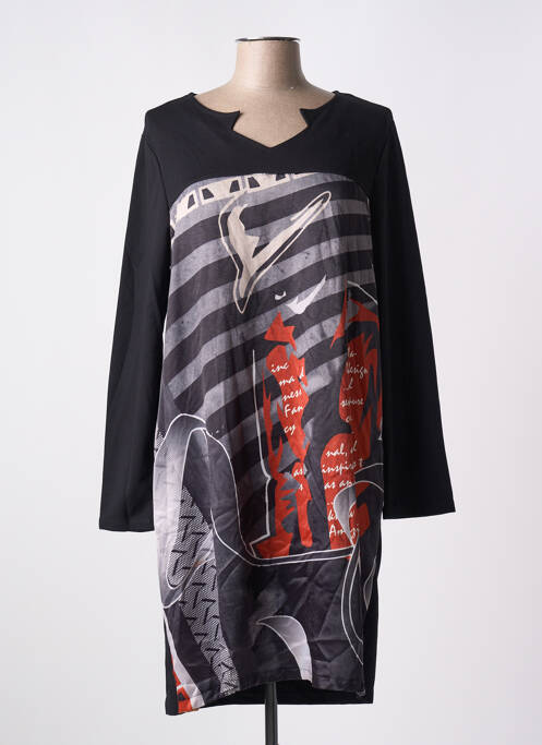 Robe mi-longue noir MALOKA pour femme