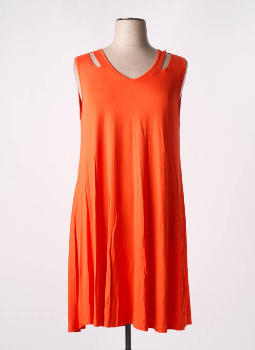 Robe mi-longue orange MALOKA pour femme
