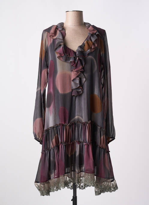 Robe mi-longue violet LA FEE MARABOUTEE pour femme