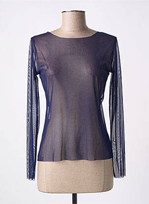 Top coupe cintrée manches longues bleu POUSSIERE D'ETOLE femme