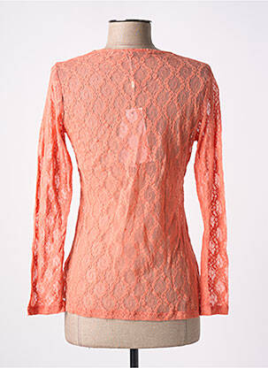 Top coupe cintrée manches longues orange MALOKA femme