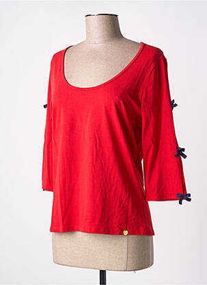 T-shirt manches 3/4 manches 3/4 rouge PAUL BRIAL femme