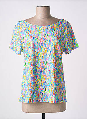 T-shirt imprimé fantaisie manches courtes bleu MALOKA femme