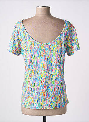 T-shirt imprimé fantaisie manches courtes bleu MALOKA femme