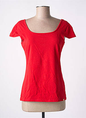 T-shirt stretch manches courtes rouge PAUL BRIAL femme