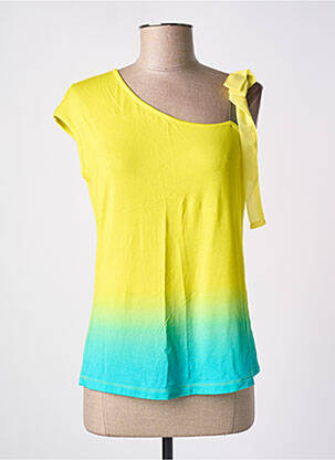 T-shirt stretch manches courtes jaune PAUL BRIAL femme