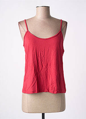 Top tissage jersey fines bretelles rouge PAUL BRIAL femme