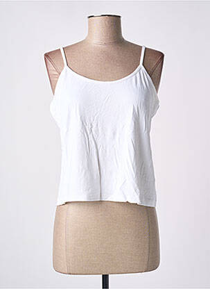 Top tissage jersey fines bretelles blanc PAUL BRIAL femme