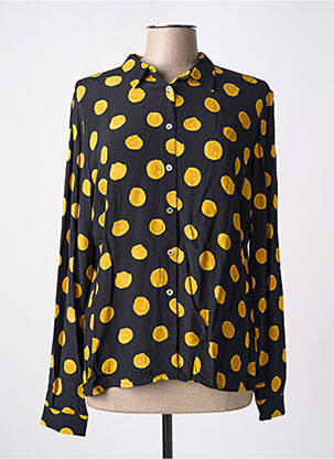 Chemisier tissage crêpe manches longues noir SURKANA femme