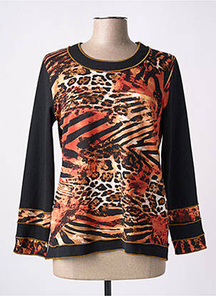 Pull coupe cintrée manches longues orange IMPULSION femme