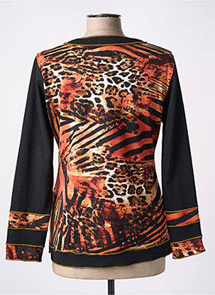 Pull coupe cintrée manches longues orange IMPULSION femme