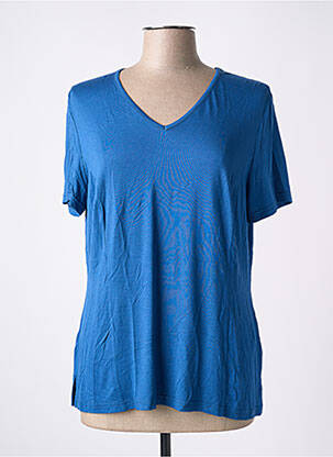 T-shirt col v manches courtes bleu IMPULSION femme