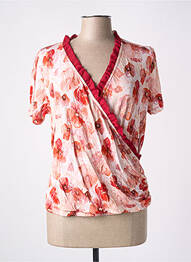 T-shirt col v manches courtes orange PAUL BRIAL femme