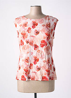 T-shirt stretch manches courtes orange MALOKA femme