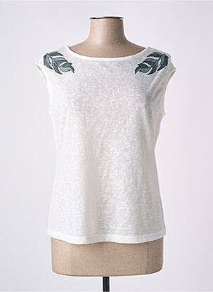 T-shirt coupe cintrée manches courtes blanc PAUL BRIAL femme