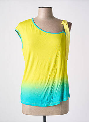 T-shirt stretch manches courtes jaune PAUL BRIAL femme