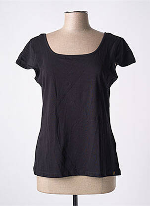 T-shirt stretch manches courtes noir PAUL BRIAL femme
