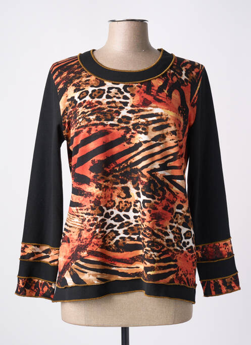 Pull coupe cintrée manches longues orange IMPULSION femme