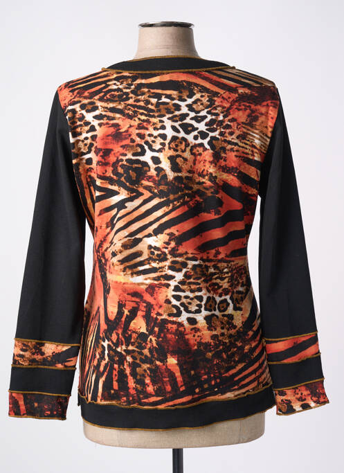 Pull coupe cintrée manches longues orange IMPULSION femme