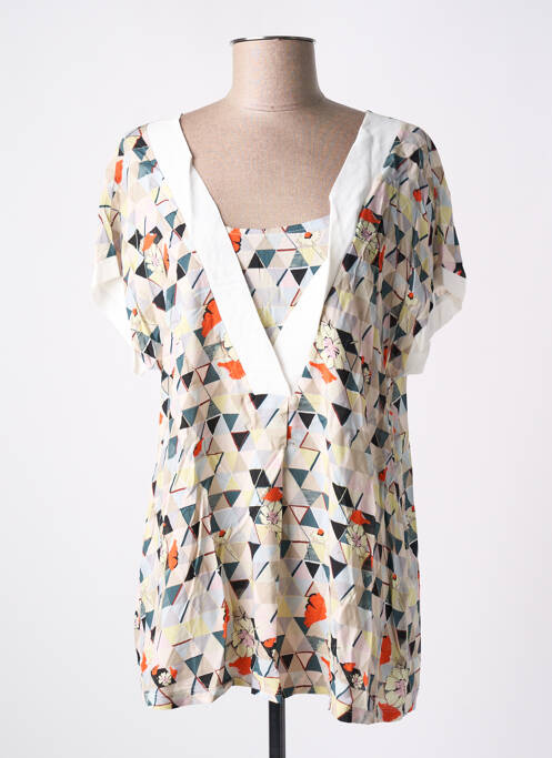 Tunique manches courtes beige MALOKA pour femme