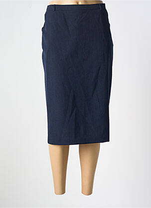 Jupe mi-longue coupe droite bleu CHRISTIAN MARRY femme