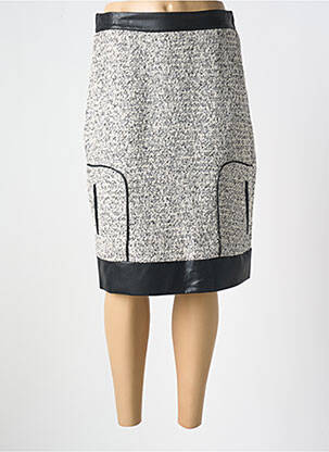 Jupe mi-longue fermeture zip latéral gris MERI & ESCA femme