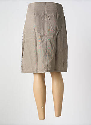 Jupe mi-longue coupe droite beige MALOKA femme