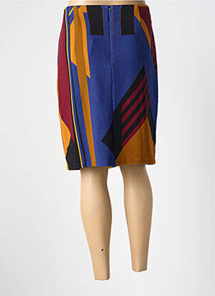 Jupe mi-longue coupe droite bleu PAUL BRIAL femme