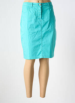Jupe mi-longue coupe droite bleu PAUL BRIAL femme