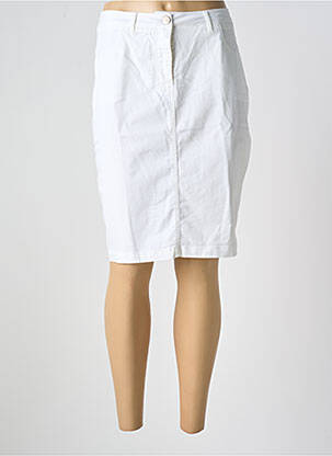 Jupe mi-longue coupe droite blanc PAUL BRIAL femme