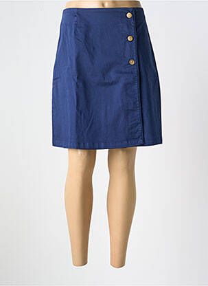 Jupe courte coupe droite bleu PAUL BRIAL femme