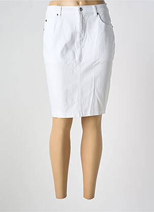 Jupe mi-longue coupe droite blanc MARBLE femme