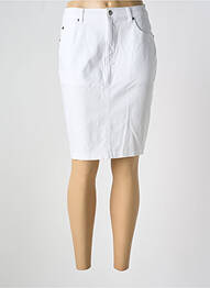 Jupe mi-longue coupe droite blanc MARBLE femme