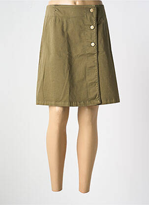 Jupe mi-longue coupe évasée vert PAUL BRIAL femme