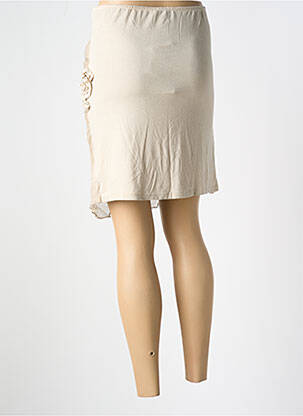 Jupe courte coupe droite beige LA FEE MARABOUTEE femme