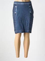 Jupe mi-longue coupe droite bleu MALOKA femme