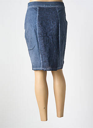 Jupe mi-longue coupe droite bleu MALOKA femme