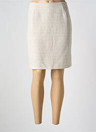 Jupe mi-longue coupe droite beige POUSSIERE D'ETOLE femme