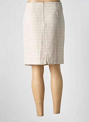 Jupe mi-longue coupe droite beige POUSSIERE D'ETOLE femme