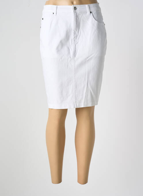 Jupe mi-longue blanc MARBLE pour femme