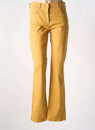 Pantalon droit stretch taille haute jaune PAUL BRIAL femme