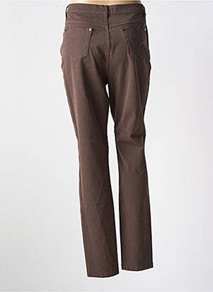 Jeans coupe slim stretch marron MARBLE femme