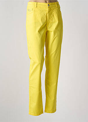 Pantalon slim tissage popeline taille normale jaune PAUL BRIAL femme