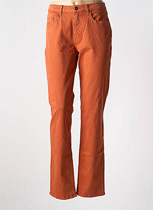 Pantalon slim tissage popeline taille normale orange IMPULSION femme
