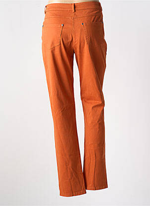 Pantalon slim tissage popeline taille haute orange IMPULSION femme