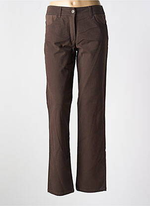Pantalon droit stretch taille normale marron POUSSIERE D'ETOLE femme
