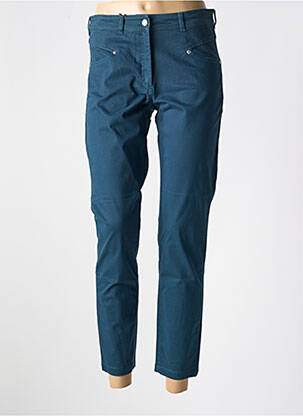 Pantalon 7/8 tissage popeline taille normale vert PAUL BRIAL femme