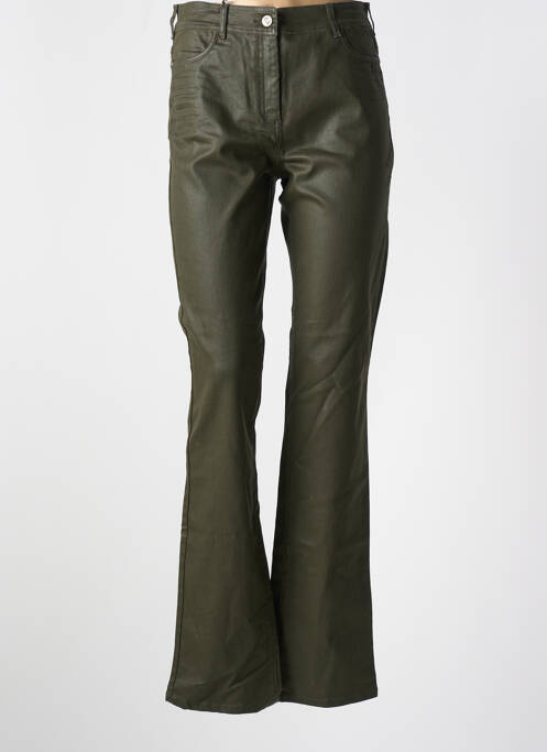 Pantalon droit stretch taille haute vert PAUL BRIAL femme
